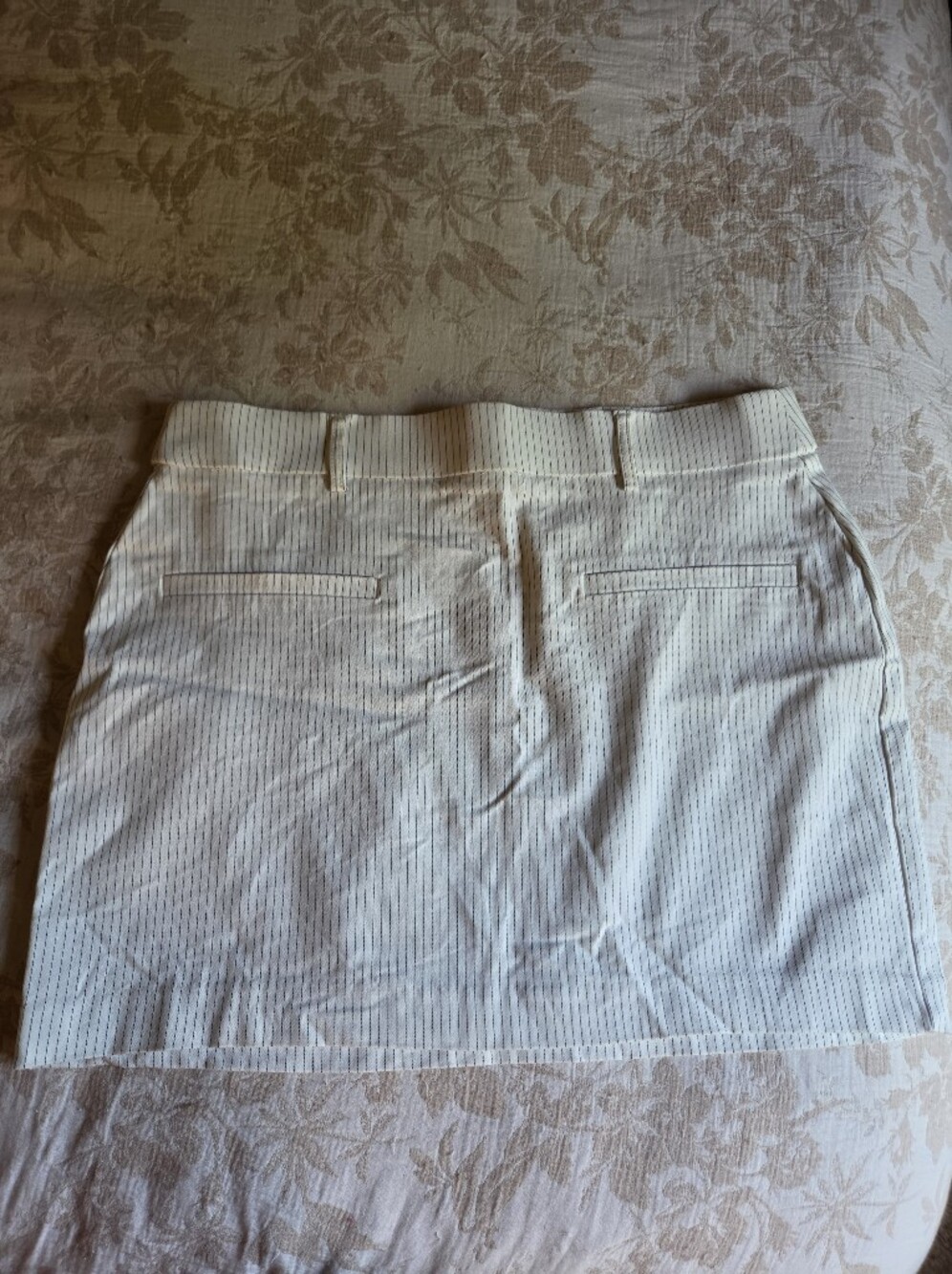Jules & Leopold White & Black Pinstripe Mini Skirt